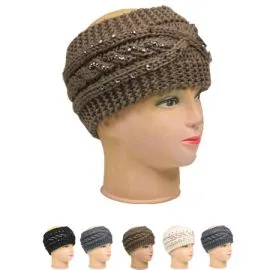 Wholesale Crochet Cable Knitted Woolen Winter Headbands for Women-1