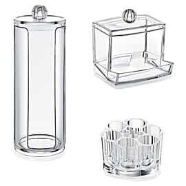 Acrylic Makeup Organizers Wholesale – 3pc Cosmetic Set