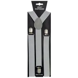 Adult Silver Color Suspenders In Bulk