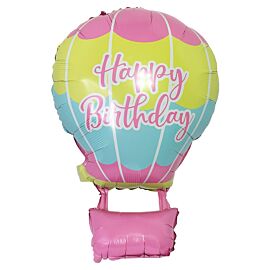 happy birthday hot air balloon foil flying helium balloon