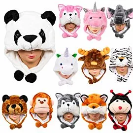 Plushy animal hat assortment 40 pcs in a set