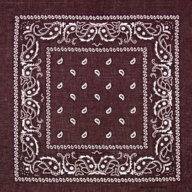 Dark Brown Paisley Cotton Bandana