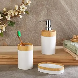 BATH SET - 3 PCS - WHITE - GREY - BEIGE - BLACK