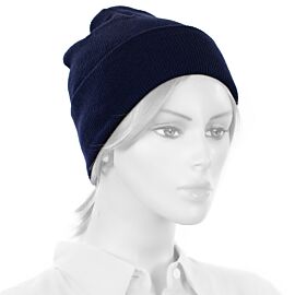 Unisex Plain Navy Blue Beanie Hat