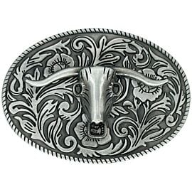 Belt Buckle Wholesaler - Longhorn Skull Men's Belt Buckles