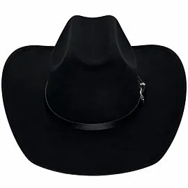 Docena de sombreros vaqueros de fieltro negro al por mayor con cinta clásica lisa - PREVENTA