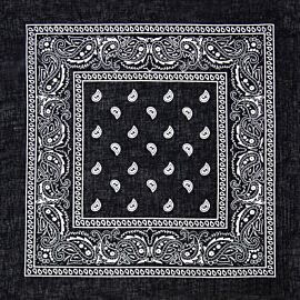 Wholesale Black Paisley Paisley Print Polyester Bandanas