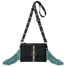 black western shoulder bags with turquoise fringes