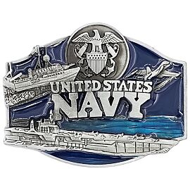 Blue Us Navy Belt Buckle