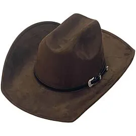 Dozen Wholesale Brown Felt Cowboy Hats with Western Plain Design Hatband