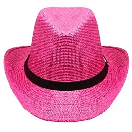 Exotic pink color made with paper straw western cowboy hat at wholesale prices