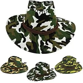 Wholesale Retro Rodeo Wild West Camouflage Cowboy Hat Set buy in bulk!