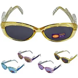 train design temple transparent frame sunglasses for children