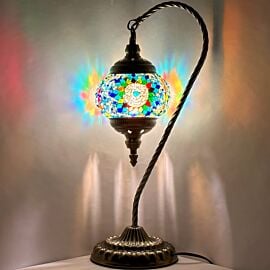 Wholesale Cosmic Blue Sunflower Swan Neck Handmade Mosaic Lamp