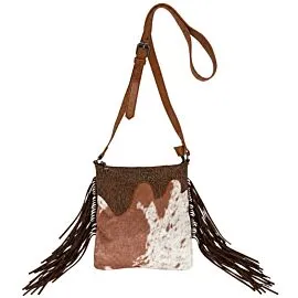 cowhide design western shoulder and handbag