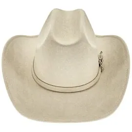 cream felt cowboy hat with cream plain hatband