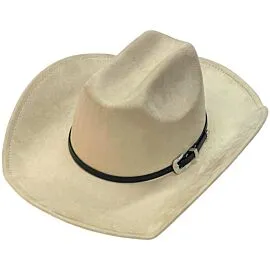Dozen Wholesale Cream Felt Cowboy Hats with Western Plain Design Hatband - PREORDER