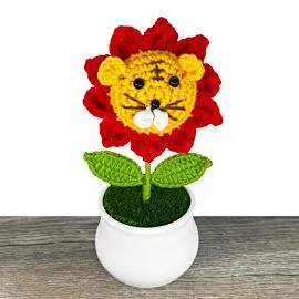 FLORES A GANCHILLO MACETA LEÓN