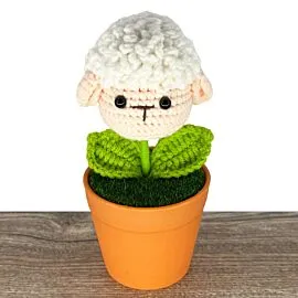 Cute Crochet Sheep Flower in Vase