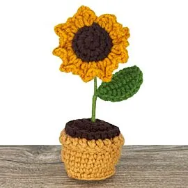 Crochet Sunflower in Crochet Flower Pot