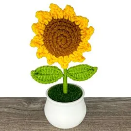 Cute big Crochet Sunflower in Pot