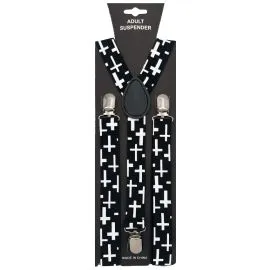 Cross Print Adult Wholesale Suspenders