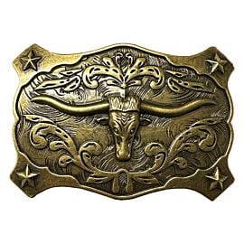Wholesale Buckles - Dark Golden Bull Belt Buckle for women