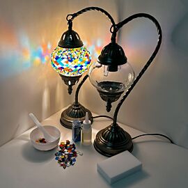 diy swan neck turkish lamp with finished product - colorful road design