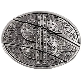 rhinestone dollar sign hidden knife belt buckle