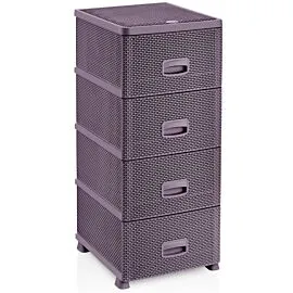 Wholesale Plastic Storage Drawers - Dark Purple Knit Design Organizer