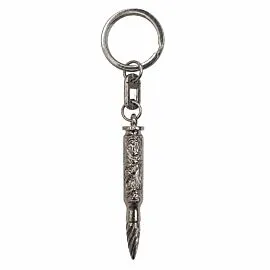 Engraved Sword Keychain - Antiqued Silver-Tone Western Dagger Charm