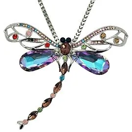 dragon necklace on display with purple diamond design