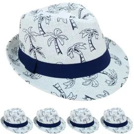 Adult Fedora Surf Palm Print Hat Mix Color-1