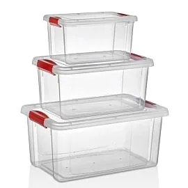 Clear Plastic Food Containers with Snap Lids Wholesale – Rectangular 3-Size Assortment