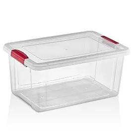 Large Plastic Food Storage Containers with Snap Lid – Rectangular 2.4 gal | 24 pcs