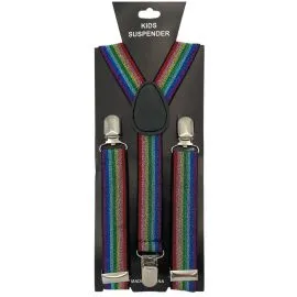 Glitter Rainbow Color Children Wholesale Suspenders