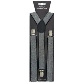 Glitter Black and Silver Wholesale Suspenders