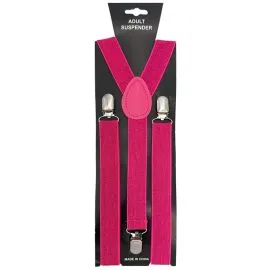 Glitter Hot Pink Suspenders In Bulk