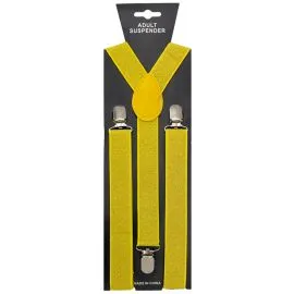 Glitter Yellow Suspenders In Bulk