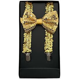 golden sequin suspender and bowtie sets wholesale