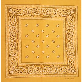 Golden Paisley Printed Cotton Bandanas Wholesale-2