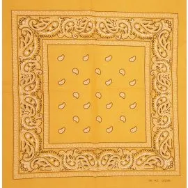 Golden Paisley Printed Cotton Bandanas Wholesale-2