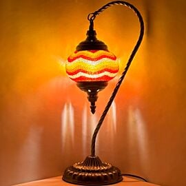 Wholesale Orange Swan Neck Handmade Mosaic Desk Lamp