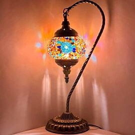 Wholesale Red Sunflower Goose Neck Handmade Mosaic Lamps