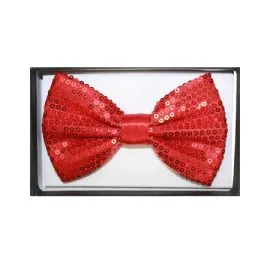 Sequin Red Adult Bowtie - Bulk Savings-1