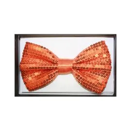Sequin Orange Adult Bowtie - Bulk Savings-1