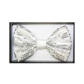 Sequin White Adult Bowtie - Wholesale Pricing-1