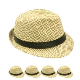 Wholesale Vintage Brown Jazz Style Trilby Fedora Hat-1