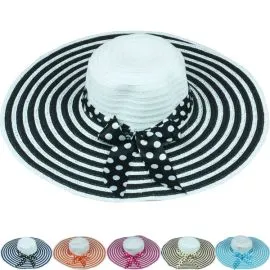 Buy Bulk Woman Spiral Bow Ribbon Summer Beach Hat-1