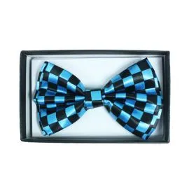 Checkered Blue Bowtie - Bulk Discounts-1